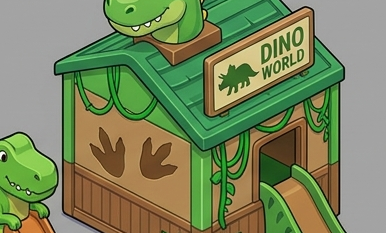 MM Party Dino Cabin Hire